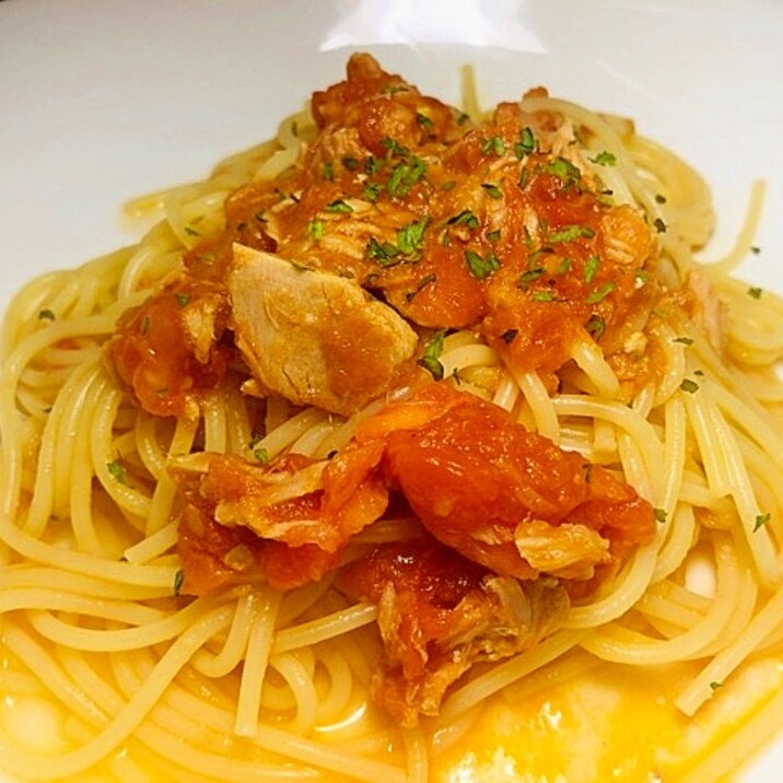 簡単トマト丸ごとパスタ